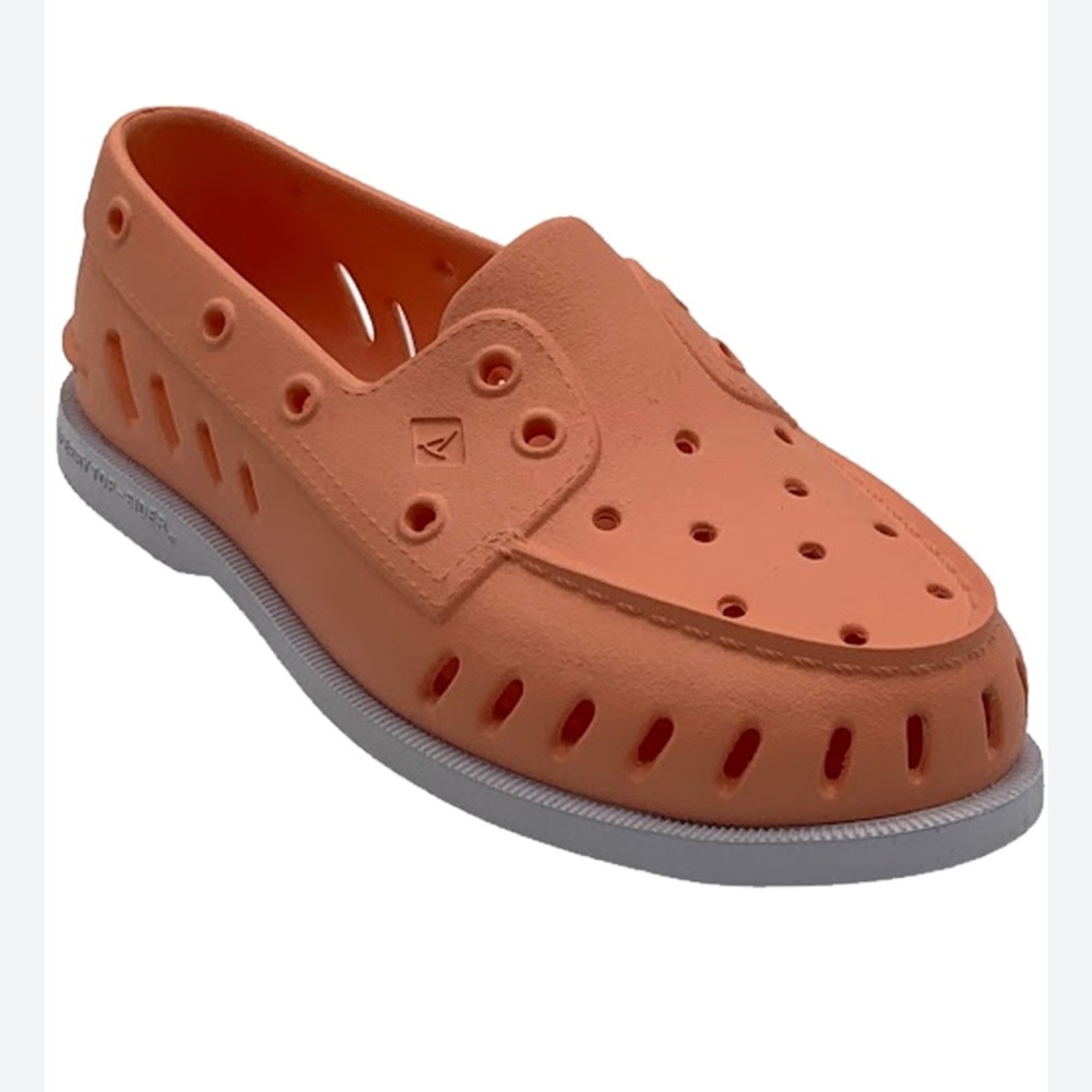 Sperry AO Float Slip On Perforated Boat Shoes Orange Sz 9 Water Shoes Loafers